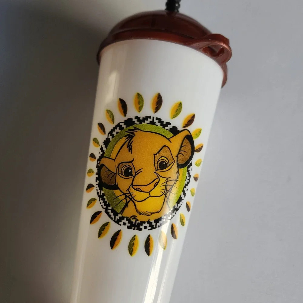 Disney The‎ Lion King Hakuna Matata Cup Simba Timon Pumbaa Lid Straw 11.5in